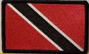 TRINIDAD Flag Patch With Hook Adhesive Fastener Morale Emblem BLACK Border