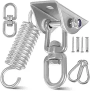 NAMOARLY 1 Set Heavy Duty Hardware Kit with Ceiling Hangers Snap Hooks and Screws for Hammocks Playground Swings and