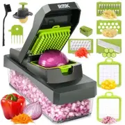 10-in-1 Vegetable Chopper Mandoline Slicer Cheese Grater Food Chopper Gray