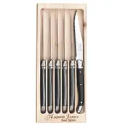 Laguiole Jean Neron 6pc. Steak Knife Set - Black