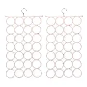 2 Pack 28 Loops Scarf Hanger Space Saver Organizer for Scarves Shawl Belts Ties