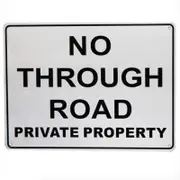 3x No Through Road Private Property Sign 200x300mm Metal Traffic Warning Quality