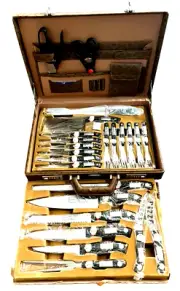 CARL WEILL 24 Pieces Deluxe Knife Set / Rose-Keller - Comes with Case / Knifes