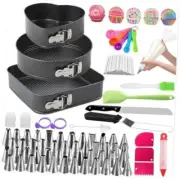 Cake Decorating Kit, , 300PCS Baking Supplies with 3 Cake Pans Set, Cake