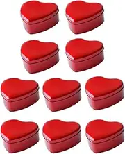 AIMALL 10pcs Love Tinplate Small Candy Boxes, Red Long Storage Boxes for Sweets, Snacks, and Small Gifts
