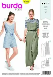 Jumpsuit Sewing Pattern Burda 6408 6-16 Womens Playsuit Uncut