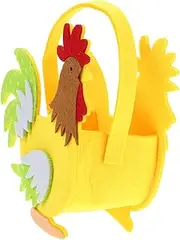 YARNOW Non Woven Storage Basket for Creative Rooster Design for Nursery Organization for Easter Eggs and Soft Hand Basket for