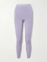 [AZ FACTORY] AZ FACTORY - Mybody Paneled Stretch-knit Leggings - Lilac - XXL XXL Purple