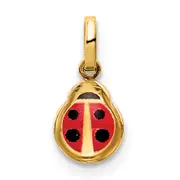 14K Yellow Gold Enamel Ladybug Charm