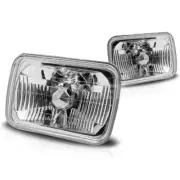 HeadLights Assembly 7 inch Rectangular Conversion Factory Replacement Clear Lamp