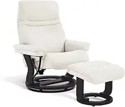 Valencia Massimo Italian Nappa Leather Recliner with Ottoman - 11000 Series Scratch-Resistant, Adjustable Headrest, Zero Wall Design, Walnut Base