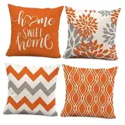 Pillow Covers 18x18 Set of 4,Pillows Decorative 18" x 18" (Pack of 4) Orange