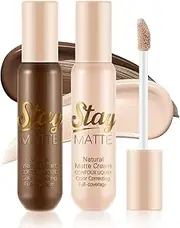 Apooliy 2pcs Cream Contour Highlighter Sticks，Matte Face Shaping & Contouring Stick，Full Coverage，Highlighters & Luminizers，Waterproof Bronzer Stick