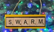 Iowa Swarm Christmas Ornament Scrabble HandCrafted Made in USA
