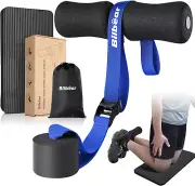 Adjustable Nordic Hamstring Curl Strap with Kneeling Mat,Portable Nordic Strap f