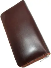 Dark Brown Cordovan Long Wallet Men s Wallet Horse Leather Horse Leather Genuine