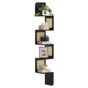 5-Tier Corner Shelf, Wall Mounted Floating Shelf, Zigzag Corner Shelf Unit,