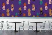 3D Pineapple Seamless Wallpaper Wall Mural Removable Self-adhesive 56