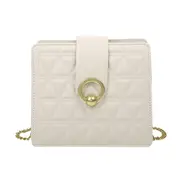Retro Lattice Pattern PU Leather Chain Crossbody Bags Simple Women Big Capacity Shoulder Messenger Trunk Handbags