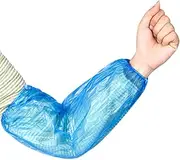 Greenour 100/1000/2000 Count Disposable Arm Sleeves Covers Waterproof Durable PE Oversleeves with Elastic Blue 16"