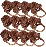 JOINPAYA 20pcs Mini Portable Rattan Storage Basket Miniature Woven Basket Baskets Seagrass Handle Wicker Bucket Basket Farmhouse Basket Small Wicker Basket Decorations Mini Ornament