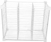 STOBOK Freezer Wire Baskets Kitchen Storage Organizer Bins for Chest and Upright Freezer Refrigerator Dividers Containers for Foods Snacks Vegetables Fruits White