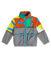 [Stella McCartney Kids] Stella McCartney Kids Logo printed rain jacket Y 4 grey