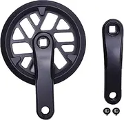 PROWHEEL Junior & Kids Crankset,76MM/89MM/102MM/114MM/127MM/140MM/152MM/160MM/165MM 25T/28T/30T/32T/36T Square Hole Bike Crank Arm Set,Double ChainWheel and Replacement Chain Guard