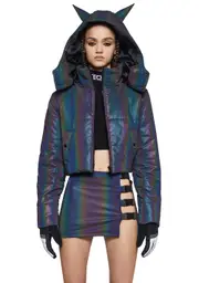 [Dolls Kill] Night Savage Signalz Reflective Jacket (Brooklyn)