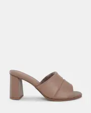 FROSTY ALMOND Open Toe Heels