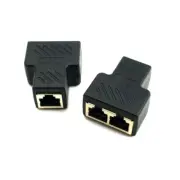 50pcs STP UTP Cat6 RJ45 8P8C Plug To Dual RJ45 Splitter Network Ethernet Adapter