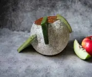 Abstract ceramic sculpture. Vase for dry leaves. Studio art pottery.