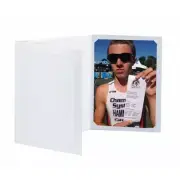 68/46 TAP Embossed White Slit-Corner Photo Folder - 4x6 or 6x8 Photo - 25/pk