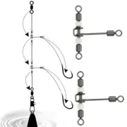 3 Way Swivels with Glow Bead for Saltwater Fishing Rolling Swivels
