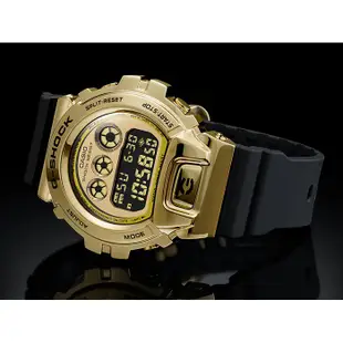 【CASIO 卡西歐】G-SHOCK DW-6900 25周年 街頭嘻哈金屬手錶 金 GM-6900G-9DR