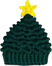 [Wzmzjy] Christmas Tree Shape Knitted Hat, Creative Knitted Hat for Dress Up Role Play