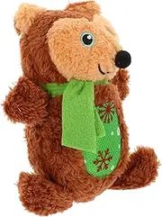 Cute Bear Dog Squeaky Plush Interactive Pet for Dogs Cartoon Animal Design Durable Easy Indoor