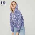 GAP 女裝 LOGO帽T 碳素軟磨法式圈織系列-藍紫色(978944)