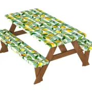 Velway Picnic Table Cover with Bench Covers: Elastic Fitted Water-Resistant W...