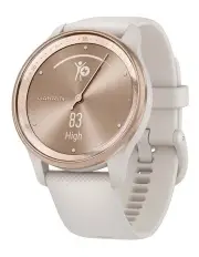 [Garmin] Vivomove Trend Hybrid Smartwatch in White Cream with Silicone Band