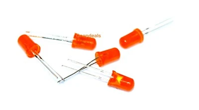 X5 ORANGE LED DIODES 5mm 2.0V -2.2V LED DIODE 5mm ORANGE LED LIGHT DIODE PCB ABC