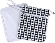 Hi Sprout Breast Pump Bag Wet/Dry Bag with Preparation Place Mat, Waterproof Pump Parts Storage Bag for Moms Pumping at Work or Outdoors(Houndstooth)