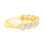9ct Yellow Gold Luminesce Lab Grown Ring with 28 Brilliant Diamonds, Q