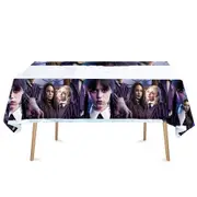 Wednesday Addams Tablecloth Party Supplies Birthday Decorations 108*180cm