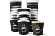 2880x Premium Paper Small Coffee Cups 2.5oz for Espresso Macchiato Piccolo Short Black - Black