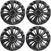 19 Inch Hub Caps Compatible for Tesla Model Y 2020-2022 Wheel Cover Hub Caps Rim Cover Vehicle Car Exterior Tyre Tire Trim Accessories(Matte Black)