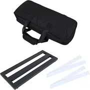 Yardwe 1 Set Electric Guitar Effector Holder Metal Pedalboard with Non Slip Foot Pads Bag for Stage Concert Festival Use Convenient Guitar Accessories