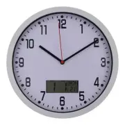 Home Decor 10 Inch Wall Mounted Clock with Temperature and Humidity LCD Display