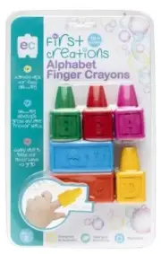 Easi-Grip Alphabet Finger Crayons Set 6 Kids Crayons Early Learning Artist Craft