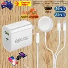 For Apple Watch iWatch SE 7 6 5 4 3 iPhone USB C Magnetic Charger Cable Adapter